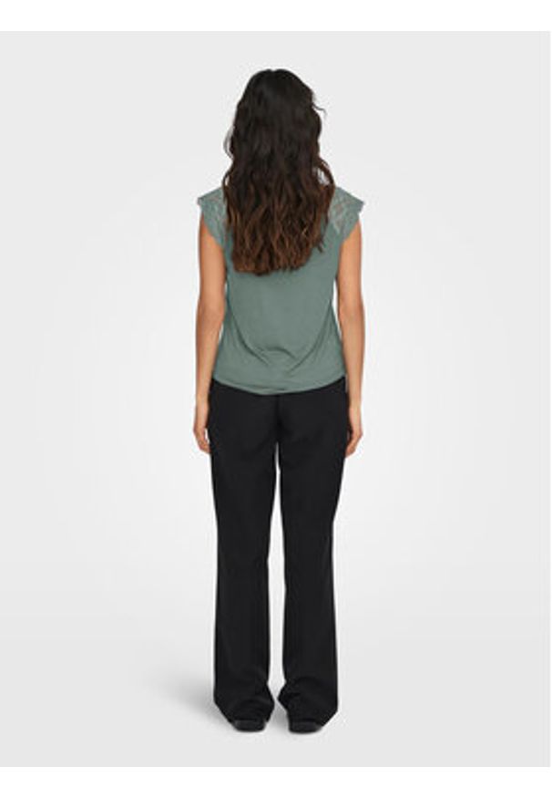 only - ONLY Bluzka Petra 15315803 Zielony Slim Fit. Kolor: zielony. Materiał: wiskoza