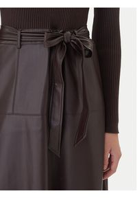 TwinSet - TWINSET Sukienka dzianinowa 252TT3560 Brązowy Slim Fit. Kolor: brązowy. Materiał: wiskoza, skóra #2