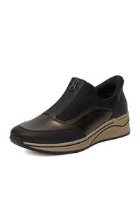 Rieker Półbuty N9553-25 Czarny. Kolor: czarny. Materiał: syntetyk, materiał