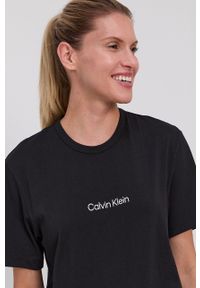 Calvin Klein Underwear T-shirt piżamowy kolor czarny. Kolor: czarny. Materiał: poliester, dzianina. Długość: krótkie. Wzór: nadruk #2