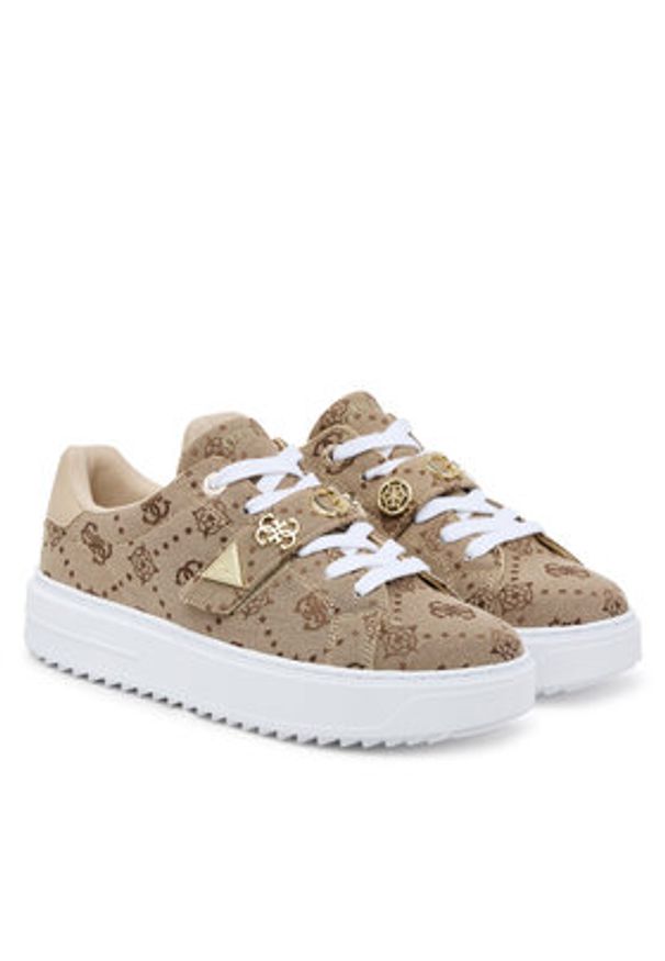 Guess Sneakersy 175397 Brązowy. Kolor: brązowy. Materiał: materiał
