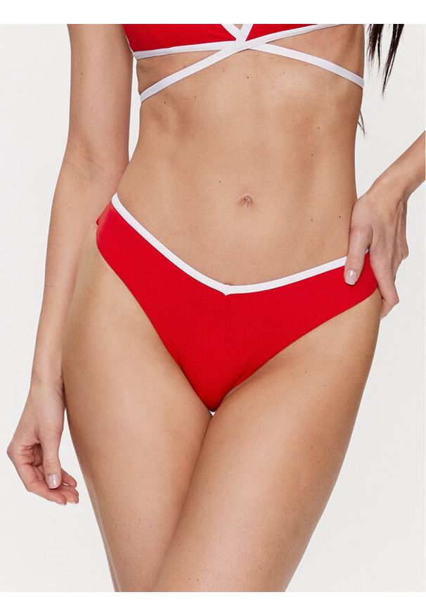 Guess Dół od bikini E3GO16 MC043 Czerwony. Kolor: czerwony. Materiał: syntetyk