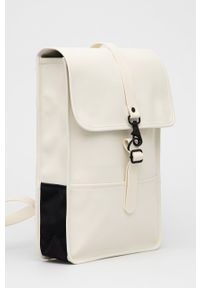 Rains plecak 12800 Backpack Mini kolor beżowy duży gładki. Kolor: beżowy. Wzór: gładki #4