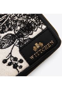 Wittchen - Damski portfel wzorzysty na suwak mini czarno-kremowy. Kolor: kremowy, wielokolorowy, czarny. Materiał: bawełna #3