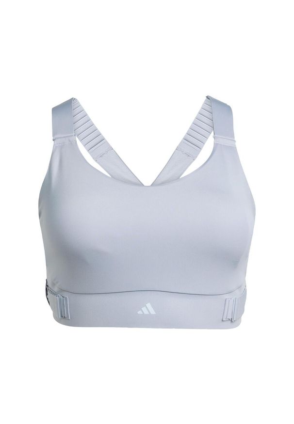 Adidas - Biustonosz FastImpact Luxe Run High-Support. Kolor: szary. Materiał: materiał. Sport: bieganie