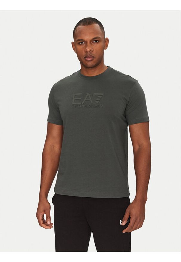 EA7 Emporio Armani T-Shirt 7M000224 AF10375 U8109 Szary Regular Fit. Kolor: szary. Materiał: bawełna