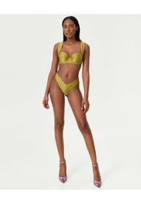 NOIRE SWIMWEAR - Dół od bikini V-Shape Peridot. Stan: obniżony. Kolor: żółty. Materiał: tkanina