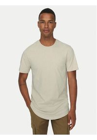 Only & Sons T-Shirt Matt 22002973 Beżowy Regular Fit. Kolor: beżowy. Materiał: bawełna #7