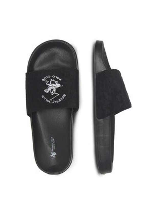 Beverly Hills Polo Club Klapki M-CA23348A Czarny. Kolor: czarny. Materiał: materiał
