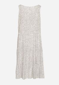 Born2be - Biała Bawełniana Sukienka w Kropki z Falbanami Zerolia. Okazja: na co dzień, do pracy, na spotkanie biznesowe. Kolor: biały. Materiał: bawełna. Wzór: kropki. Typ sukienki: proste. Styl: biznesowy, klasyczny, casual #7