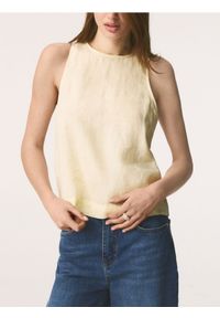 Reserved - Lniana bluzka - jasnożółty. Kolor: żółty. Materiał: len