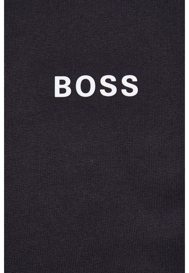 BOSS - Boss - Bluza Boss Casual. Okazja: na co dzień. Typ kołnierza: kaptur. Kolor: czarny. Materiał: dzianina, bawełna. Wzór: gładki. Styl: casual