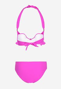 Born2be - Fioletowe Bikini Dwuczęściowe Stanik Wiązany na Szyi Majtki Typu Figi Uvadia. Kolor: fioletowy