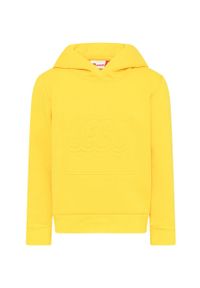 LEGO Wear - Lego Wear bluza dziecięca kolor żółty z kapturem z aplikacją. Okazja: na co dzień. Typ kołnierza: kaptur. Kolor: żółty. Wzór: aplikacja. Styl: casual #1