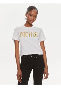 Versace Jeans Couture T-Shirt 76HAHT04 Biały Slim Fit. Kolor: biały. Materiał: bawełna #1