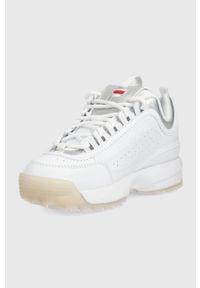 Fila sneakersy dziecięce kolor biały. Nosek buta: okrągły. Zapięcie: sznurówki. Kolor: biały. Materiał: guma. Obcas: na platformie #5