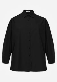 Born2be - Czarna Bawełniana Koszula o Kroju Oversize Nororena. Okazja: na co dzień. Kolor: czarny. Materiał: bawełna. Styl: elegancki, casual #3
