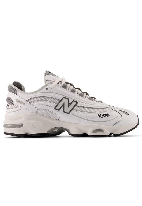 Buty unisex New Balance M1000D – białe. Kolor: biały. Materiał: skóra, materiał. Szerokość cholewki: normalna
