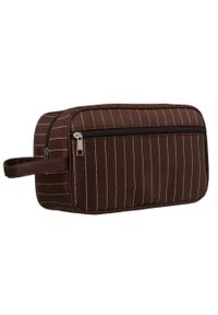 ROVICKY - Kosmetyczka podróżna Rovicky KOS-15 brązowa. Kolor: brązowy. Materiał: materiał, syntetyk