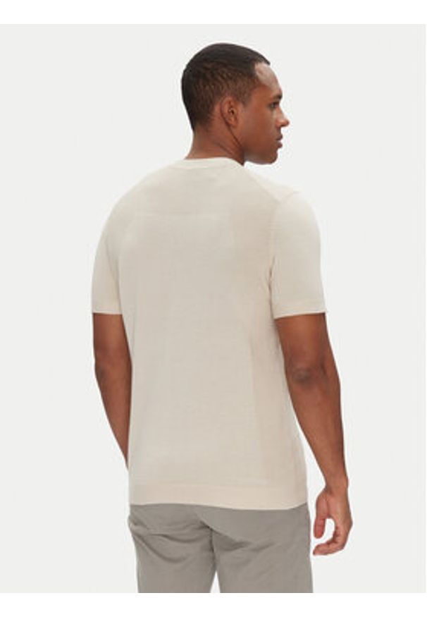 BOSS T-Shirt Momentum 50520683 Beżowy Regular Fit. Kolor: beżowy. Materiał: syntetyk, bawełna