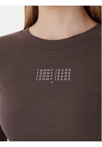 Tommy Jeans Sukienka codzienna Linear DW0DW21902 Brązowy Slim Fit. Okazja: na co dzień. Kolor: brązowy. Materiał: bawełna. Typ sukienki: proste. Styl: casual #2