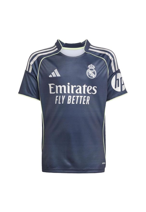 Adidas - Koszulka Real Madrid 25/26 Away Kids. Kolor: szary, niebieski, wielokolorowy. Sport: piłka nożna