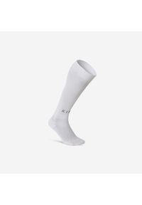 KIPSTA - Skarpety piłkarskie Kipsta Essential. Kolor: wielokolorowy, szary, biały. Materiał: poliamid, poliester, elastan. Wzór: ze splotem. Sport: piłka nożna #1