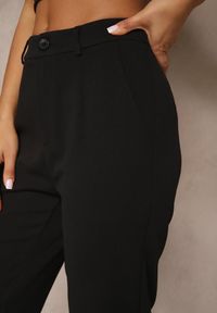 Renee - Czarne Spodnie z Wiskozą o Garniturowym Kroju High Waist Senaridra. Okazja: na co dzień. Stan: podwyższony. Kolor: czarny. Materiał: wiskoza. Styl: klasyczny, elegancki, casual #5