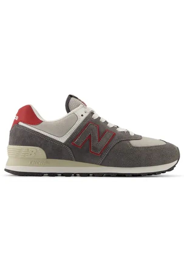 New Balance U574QGY Sneakersy męskie. Okazja: na co dzień. Kolor: szary. Materiał: materiał, syntetyk, guma, zamsz. Szerokość cholewki: normalna. Model: New Balance 574