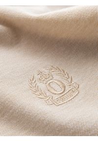 Ombre Clothing - Melanżowy męski polo longsleeve z haftem – piaskowy melanż V4. Okazja: na co dzień. Typ kołnierza: polo. Materiał: bawełna, dzianina. Długość rękawa: długi rękaw. Długość: długie. Wzór: melanż, haft. Styl: klasyczny, sportowy, casual #7