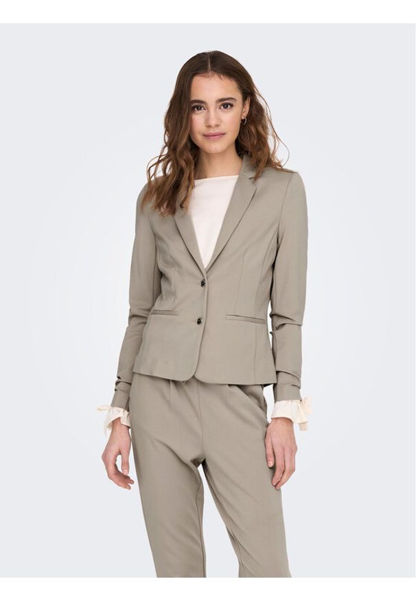 only - ONLY Marynarka 15153144 Szary Regular Fit. Kolor: szary. Materiał: wiskoza, syntetyk