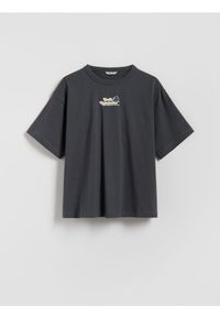 Reserved - T-shirt SmileyWorld® - ciemnoszary. Kolor: szary. Materiał: bawełna #1