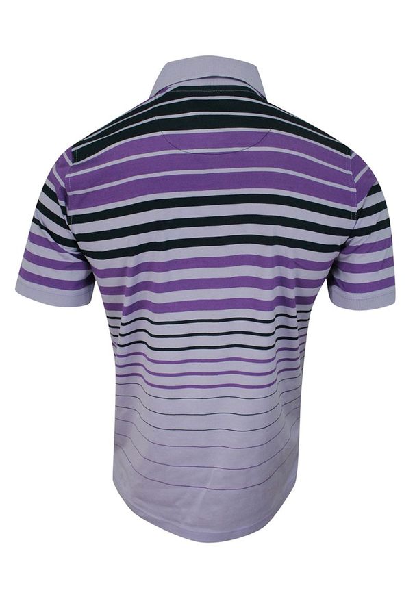 Belika - Koszulka POLO, Fioletowa w Paski, Prążki, Męska, Krótki Rękaw, T-shirt -BELIKA. Okazja: na co dzień. Typ kołnierza: polo. Kolor: fioletowy. Materiał: bawełna. Długość rękawa: krótki rękaw. Długość: krótkie. Wzór: paski, prążki. Styl: casual