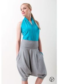 Hultaj Polski - Spodnie Haremki krótkie damskie. Okazja: na co dzień, na spacer. Kolekcja: moda ciążowa. Materiał: bawełna, tkanina, elastan, dzianina. Długość: krótkie. Wzór: kolorowy. Sezon: lato. Styl: wakacyjny, sportowy, casual, boho