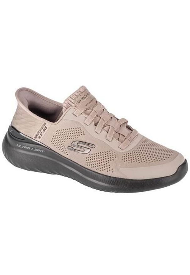 skechers - Buty do chodzenia męskie Skechers Bounder 2.0. Zapięcie: sznurówki. Kolor: beżowy. Materiał: guma, syntetyk, tkanina, materiał. Szerokość cholewki: normalna. Sport: turystyka piesza