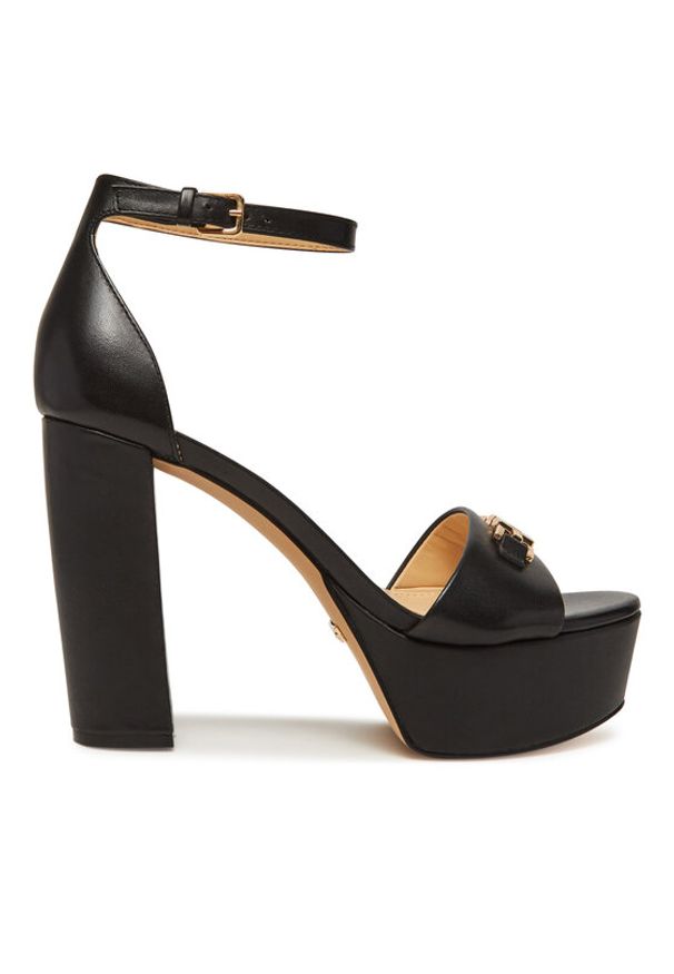 Guess Sandały FLJSET LEA03 Czarny. Kolor: czarny. Materiał: skóra