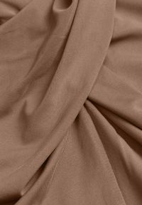 Born2be - Jasnobrązowa Bluzka z Półgolfem Ozdobiona Drapowaniem Binare. Okazja: na co dzień. Kolor: brązowy. Materiał: wiskoza, jeans. Wzór: aplikacja. Styl: casual, elegancki, klasyczny #4