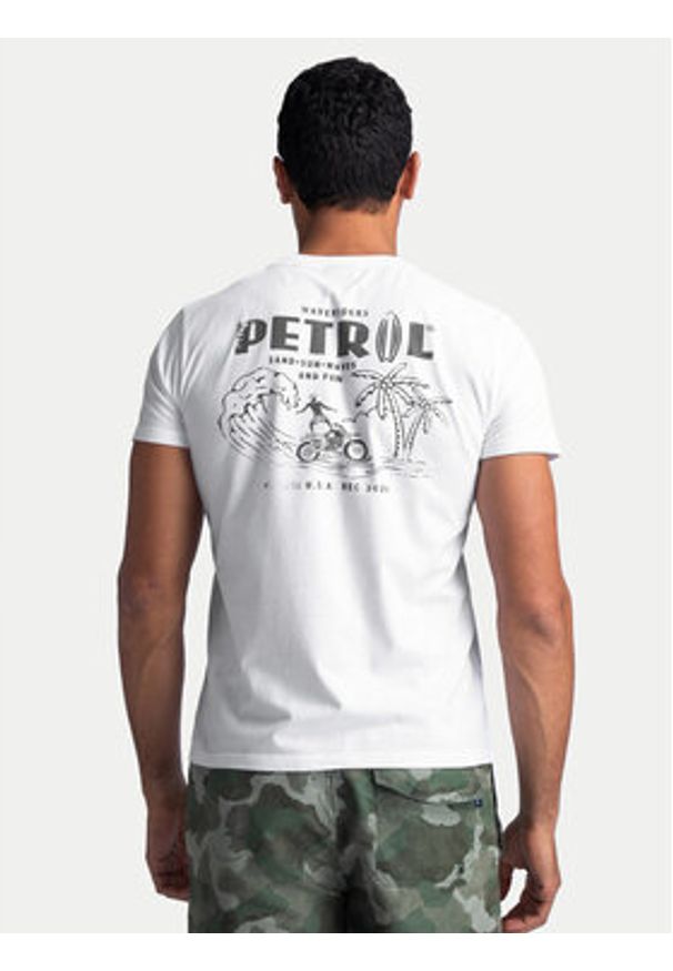 Petrol Industries T-Shirt M-1040-TSR635 Biały Regular Fit. Kolor: biały. Materiał: bawełna
