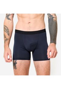 Bokserki sportowe męskie Decathlon 3 sztuki. Kolor: niebieski, czarny, brązowy, pomarańczowy, wielokolorowy. Materiał: materiał, elastan, skóra. Sport: fitness