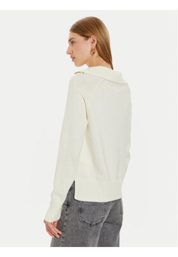 Guess Jeans Sweter W4BR14 Z3HM1 Écru Regular Fit. Materiał: bawełna