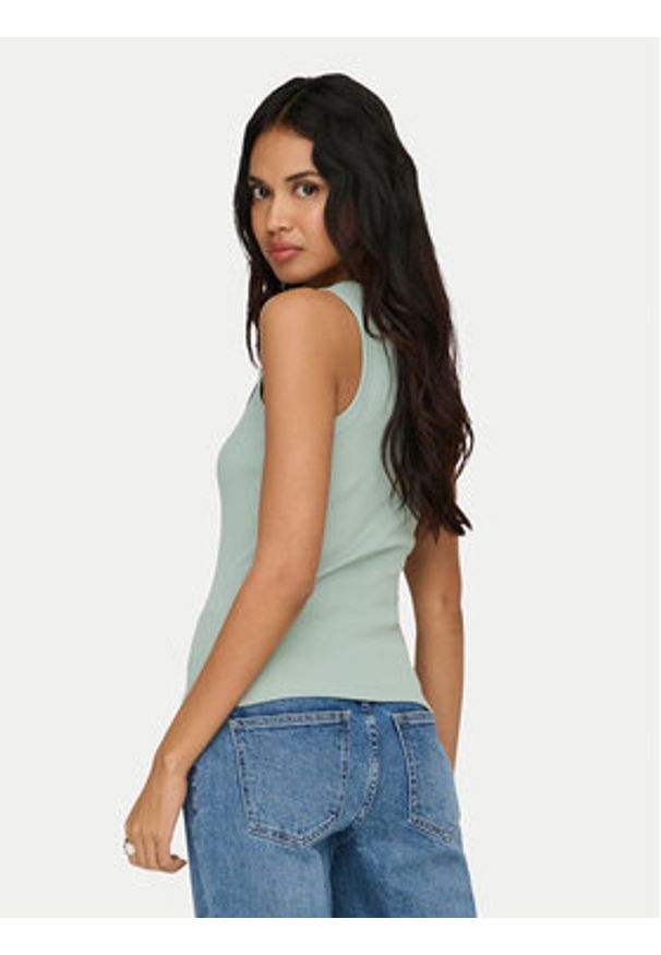 only - ONLY Top Val 2-Way 15371705 Zielony Slim Fit. Kolor: zielony. Materiał: bawełna