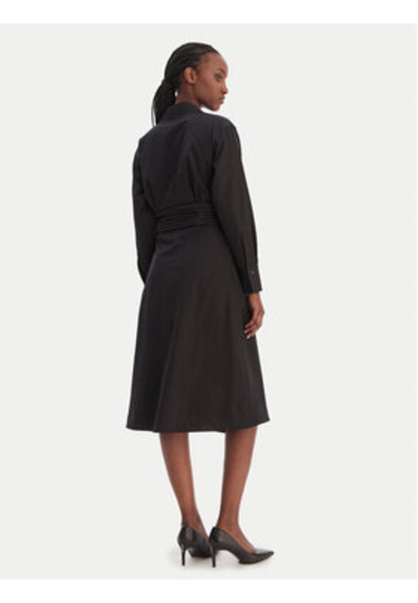 BOSS Sukienka koszulowa Drepill 50553673 Czarny Regular Fit. Kolor: czarny. Materiał: bawełna. Typ sukienki: koszulowe