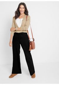 bonprix - Spodnie Marlena z wygodną talią. Kolor: czarny #2