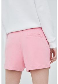 Tommy Jeans szorty bawełniane DW0DW12626.PPYY damskie kolor różowy gładkie high waist. Okazja: na co dzień. Stan: podwyższony. Kolor: różowy. Materiał: bawełna. Wzór: gładki. Styl: casual #4