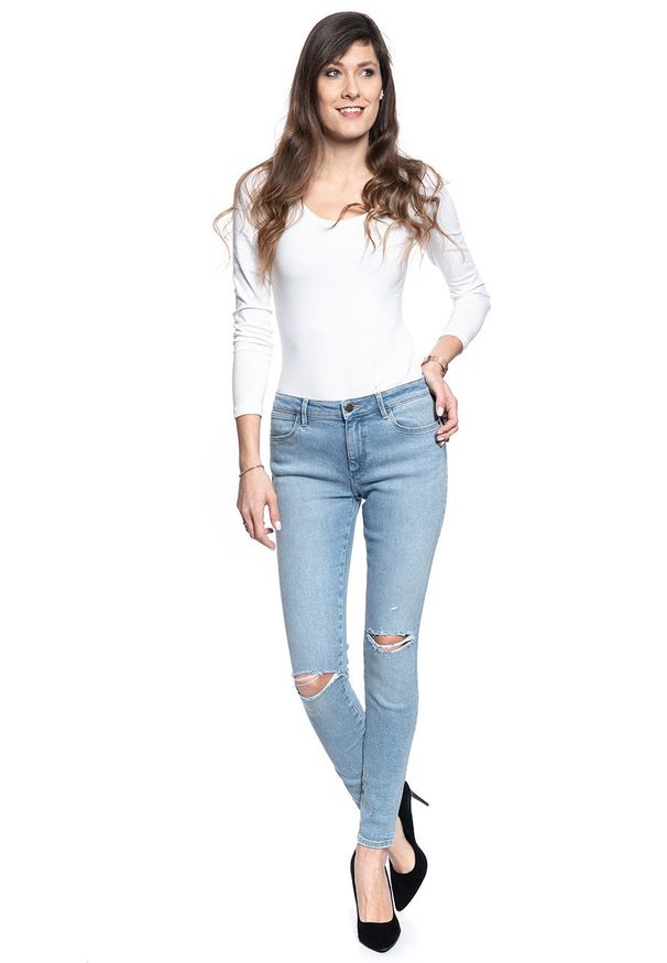 Wrangler - SPODNIE DAMSKIE WRANGLER SKINNY STONED RIBBED W28KTX98R 112128341