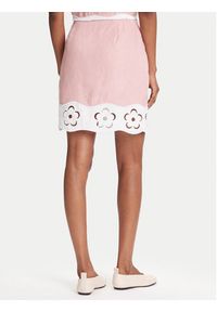 STAUD Spódnica mini Margaux R25S6138LN Różowy Regular Fit. Kolor: różowy. Materiał: len #3