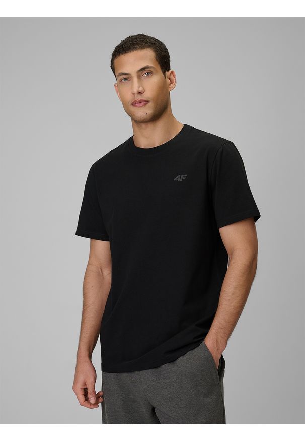 4f - 4F T-shirt regular gładki męski (2-pack) - multikolor S. Okazja: na co dzień. Kolor: wielokolorowy. Materiał: materiał. Wzór: gładki. Styl: klasyczny, casual