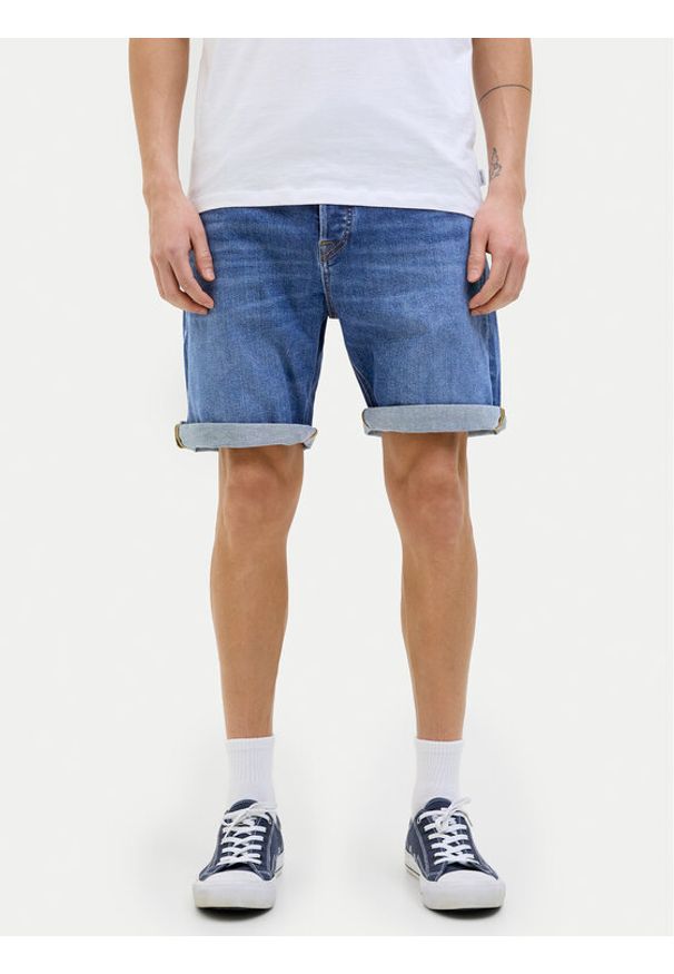 Jack & Jones - Jack&Jones Szorty jeansowe Rick 12269612 Niebieski Regular Fit. Kolor: niebieski. Materiał: bawełna