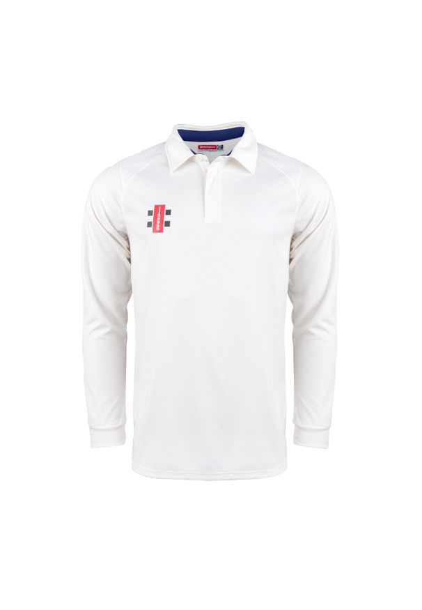 GRAY-NICOLLS - Profesjonalna koszulka z długim rękawem Gray-Nicolls V2. Kolor: wielokolorowy, niebieski, biały. Długość rękawa: długi rękaw. Długość: długie