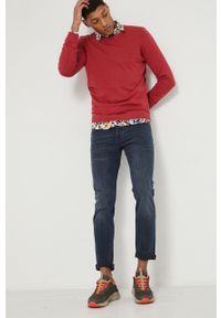medicine - Medicine Sweter bawełniany męski kolor różowy lekki. Okazja: na co dzień. Kolor: różowy. Materiał: bawełna. Długość rękawa: długi rękaw. Długość: długie. Wzór: melanż. Styl: casual